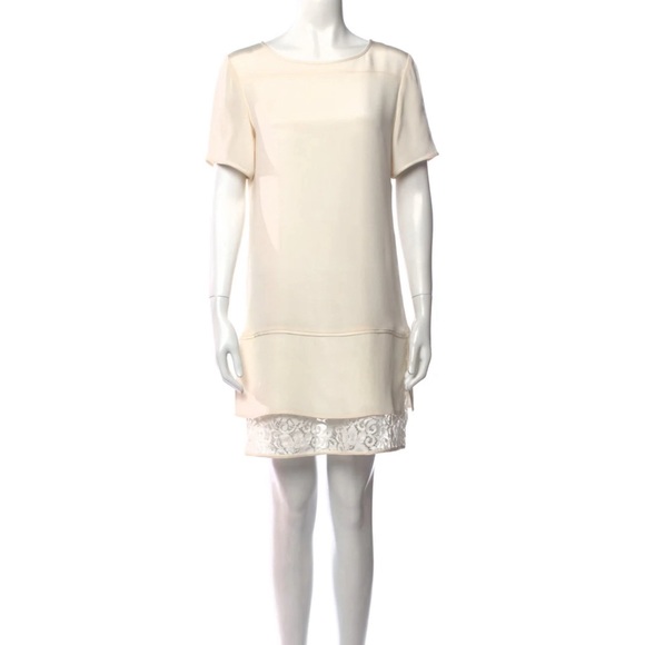 Theory Silk and Lace Sheath Cream Size 2 - Picture 1 of 8